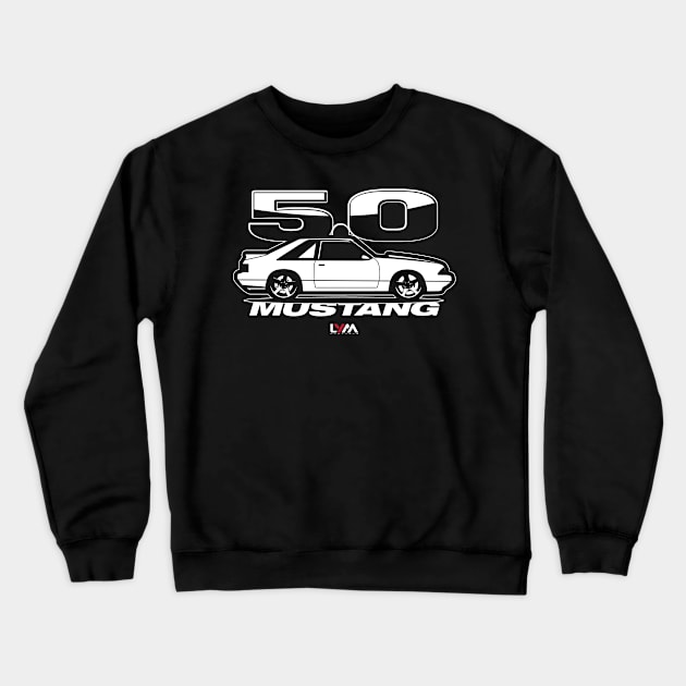 Foxbody 5.0 Ford Mustang Side LX HATCH Crewneck Sweatshirt by LYM Clothing